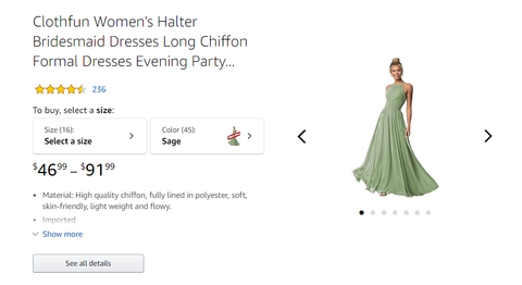 Women's Halter Bridesmaid Dresses Long Chiffon Formal Dresses Evening Party Dress 2023