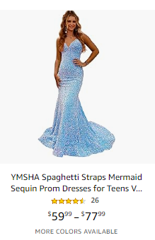 YMSHA Spaghetti Straps Mermaid Sequin Prom Dresses for Teens V Neck Evening Party Gowns YMS254
