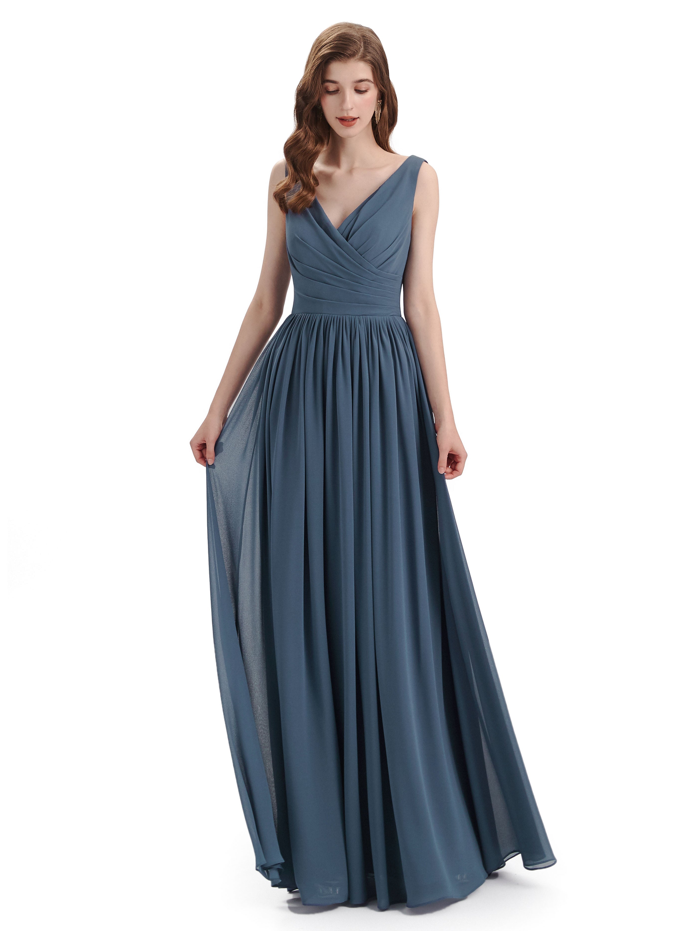 Elegant V-neck Floor Length Bridesmaid Dresses - Chicsew – ChicSew