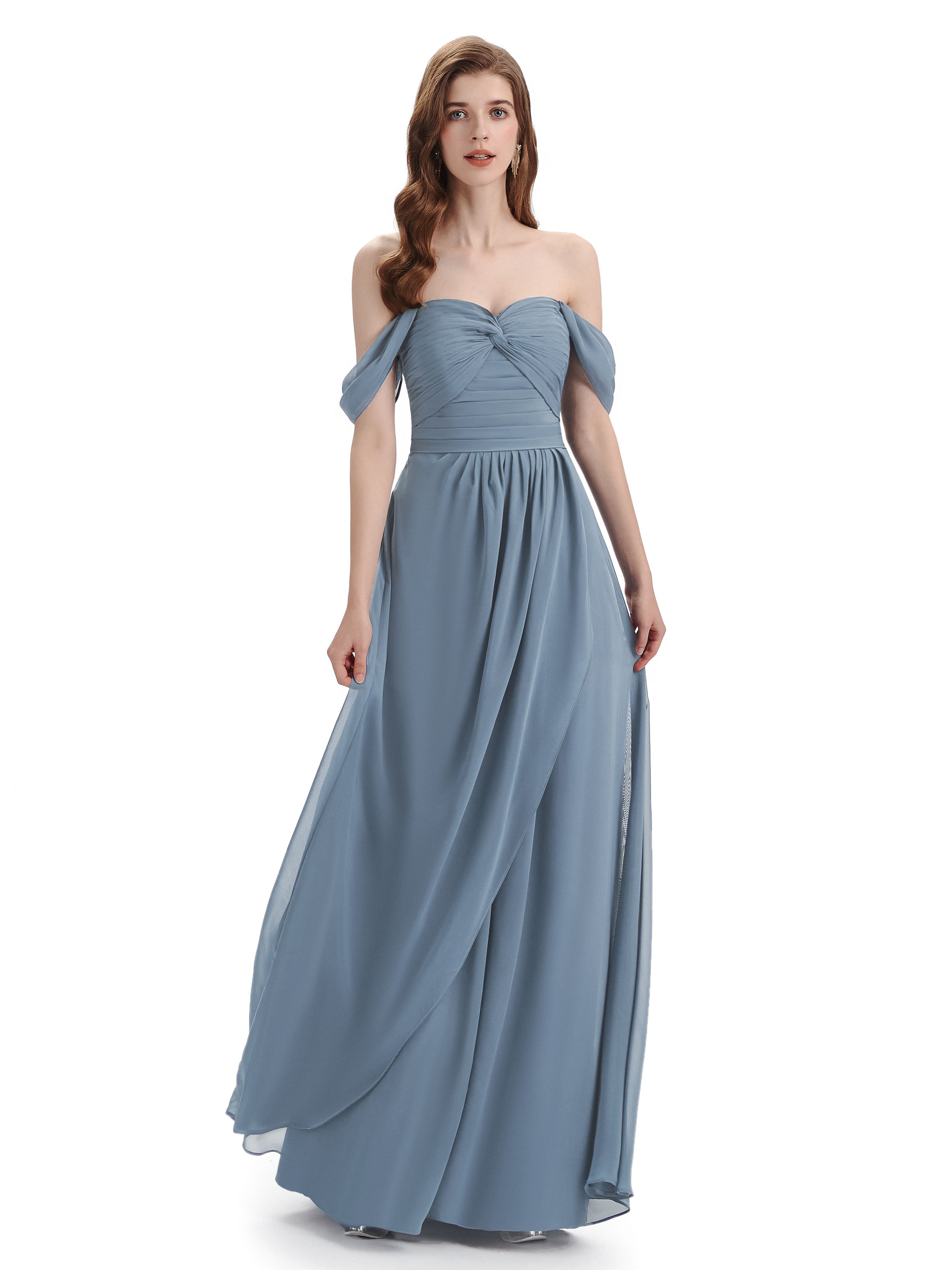 Charming Off-The-Shoulder Sweethert Floor Length Bridesmaid Dresses ...