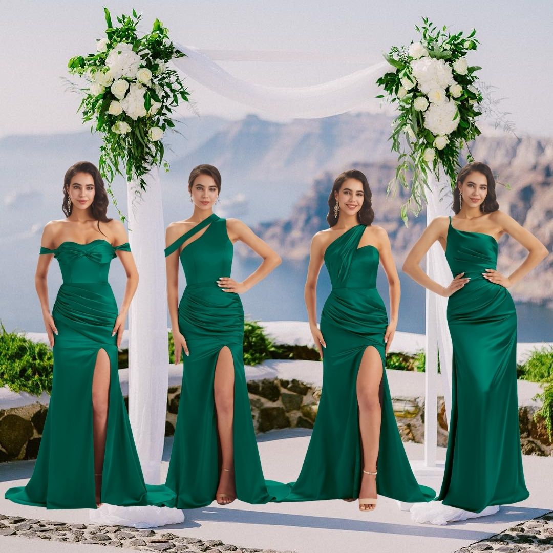Monica Off The Shoulder Gown | Emerald Green | Bridesmaid Dress