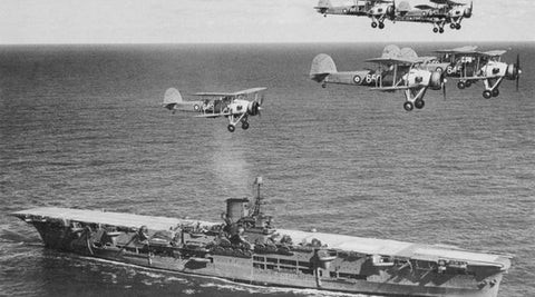 Fairey Swordfish above HMS Ark Royal