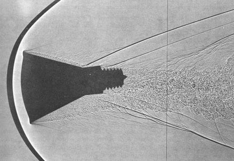 Project Mercury reentry capsule shadowgraph