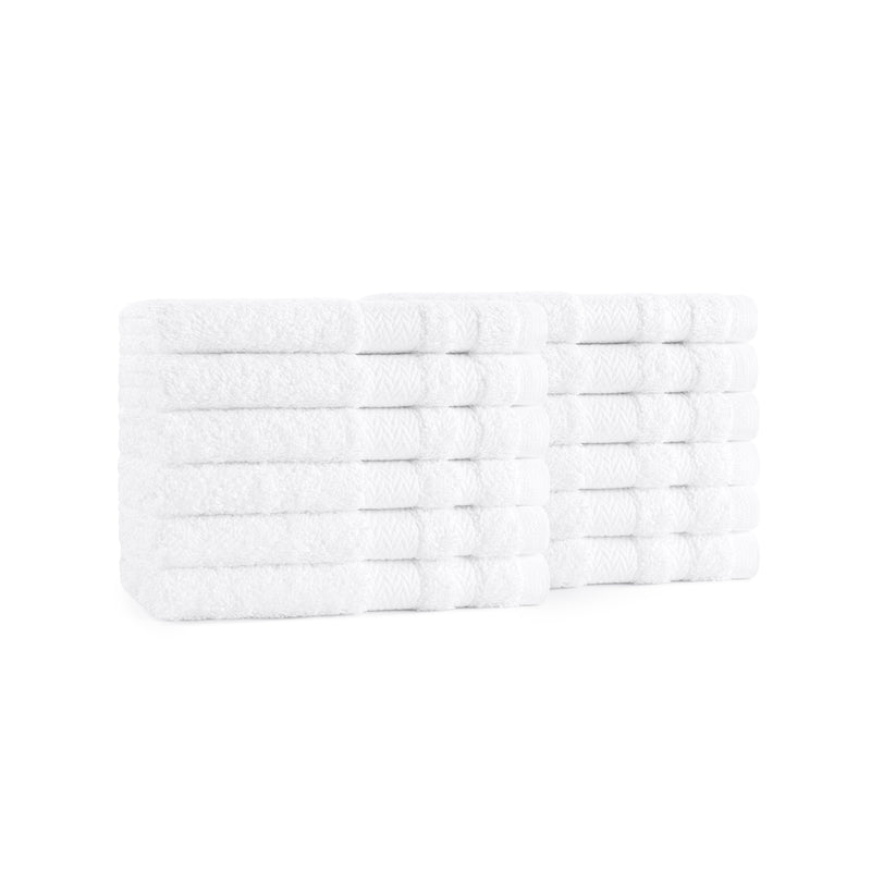 60 Pack - 12 x 12 White Cotton Ribbon Washcloths Rags - Lt Weight Thin  Cloth Rags - Bath/Exfoilating/Kitchen/Garage - 1 lb per Dozen 