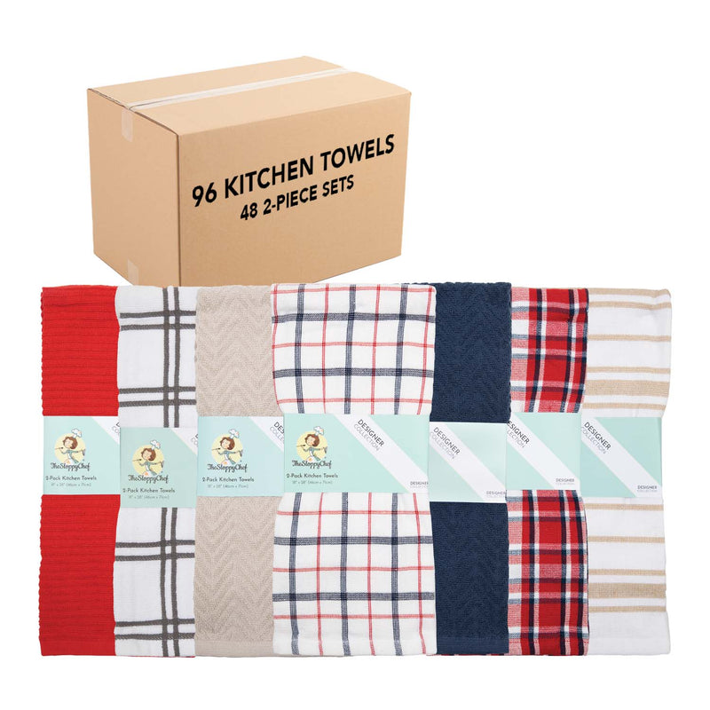 The Sloppy Chef 6-Pack Flat Woven Buffalo Plaid Kitchen Towels