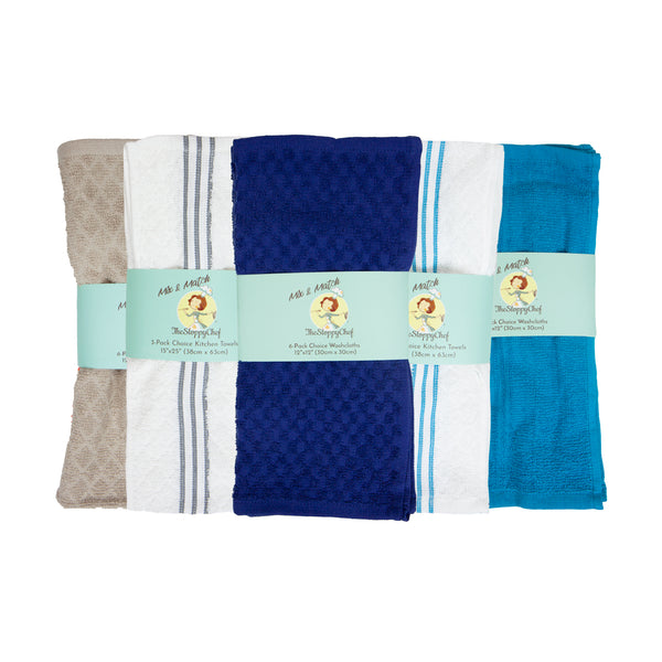 Campbell Ramsay Washcloth Sets, 6-Pack Sets, Cotton, 12x12 in., Six Co