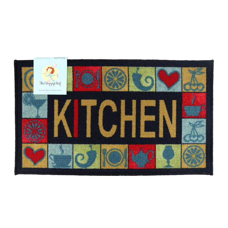 Sloppy Chef Printed Kitchen Area Rug, 20x60, Non-Skid Latex Backing, Design Options, Size: 20 x 60