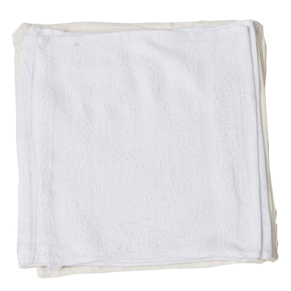 Hospeco 15 x 17 Multi-Purpose White Terry Cloth Towels in Bulk 53725 - 25  lb.