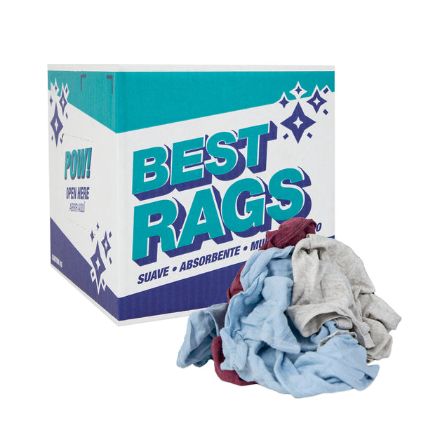 New Prewashed T-Shirt Rags - 99 Anti-Slip 10lb Bags