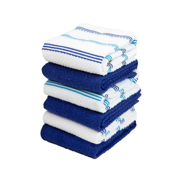 Sloppy Chef Premium Weave Yarn Dyed Kitchen Towels, Cotton, 16 x 26 in, Five Color Combinations, Buy in Packs of 3 or Buy Bulk Cases, Size: Case of 72