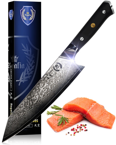 Regalia Emperor Series 8” Chef Knife w/ Hammered Finish AUS10V Japanes –  Regalia Knives