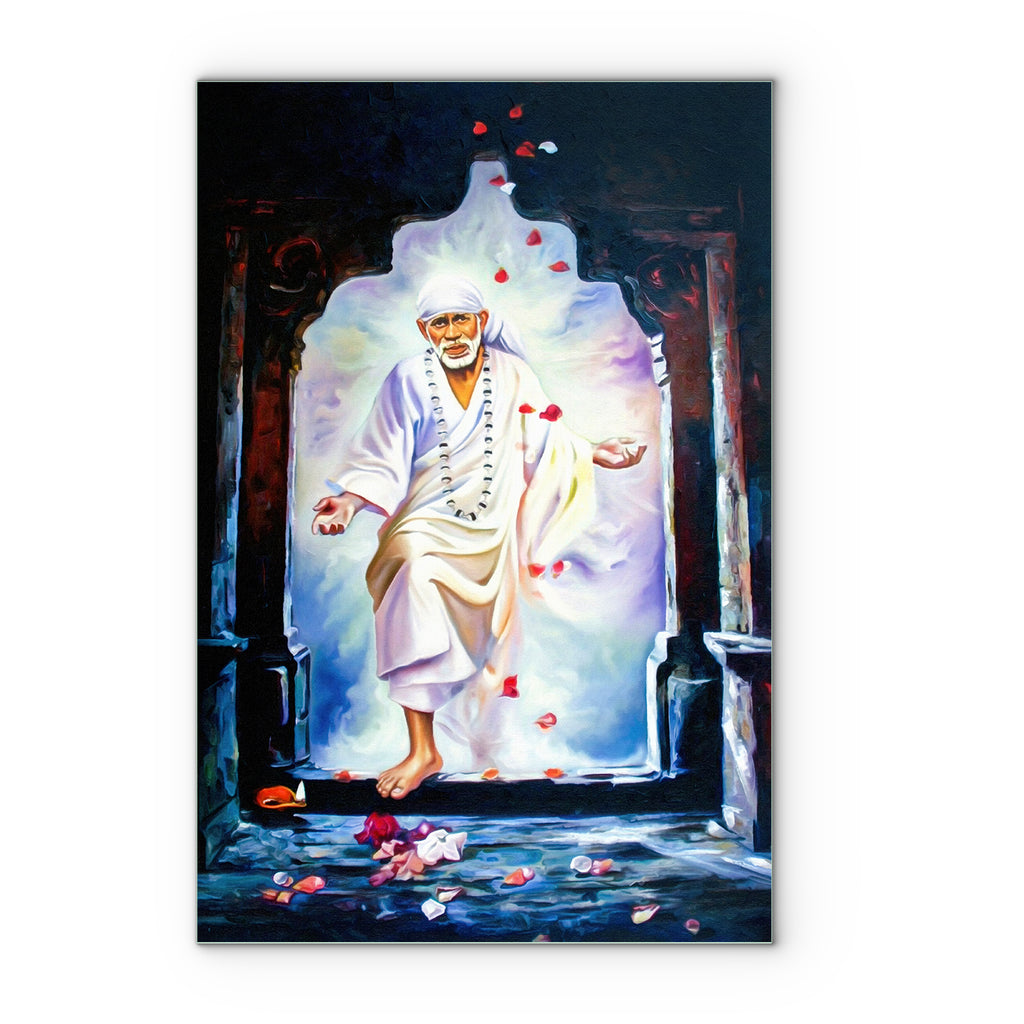 Om Sai Ram, Sai Baba's Wall Painting for Home – Flair Glass
