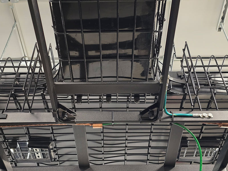 Black HDPE in a Wire Tray