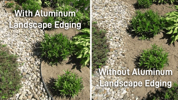 Aluminum Landscape Edging before and after