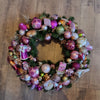 Picture of Viv! Home Luxuries Kerstkrans handgemaakt- roze - multi - uniek exemplaar - 60cm - Alleen afhalen