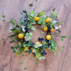 Picture of Viv! Home Luxuries Krans Fruit - Citroenen met blauwe bessen en bloesem - blauw geel wit groen - Ø60cm