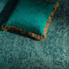 Picture of Viv! Home Luxuries Sierkussen - Velours met Franje - inclusief vulling - turquoise met goud - 45x45cm