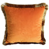 Picture of Viv! Home Luxuries Sierkussen - Velours met Franje - inclusief vulling - oranje met goud - 45x45cm