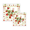 Picture of Ambiente servetten - aardbeien - 2 pakjes 33x33cm en 25x25cm - wit rood groen - voorjaar