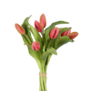 Picture of Viv! Home Luxuries - Tulpen boeket - 7 stuks - kunststof bloem - donkerroze - 32cm