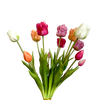 Picture of Viv! Home Luxuries - Tulpen boeket - 13 stuks - kunststof bloem - 46cm - roze wit paars perzik