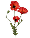 Viv! Home Luxuries Klaproos - 2 stuks - zijden bloem - rood - topkwaliteit zijde bloemen - Viv! Home Luxuries