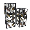 Viv! Home Luxuries Windlicht - set van 2 - glas en metaal - zwart goud roségoud - Viv! Home Luxuries