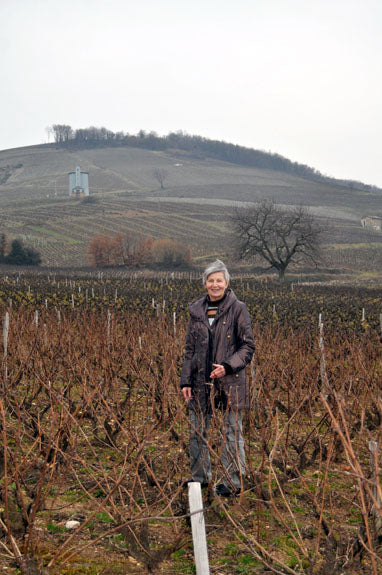 Nicole Chanrion in the vineyard