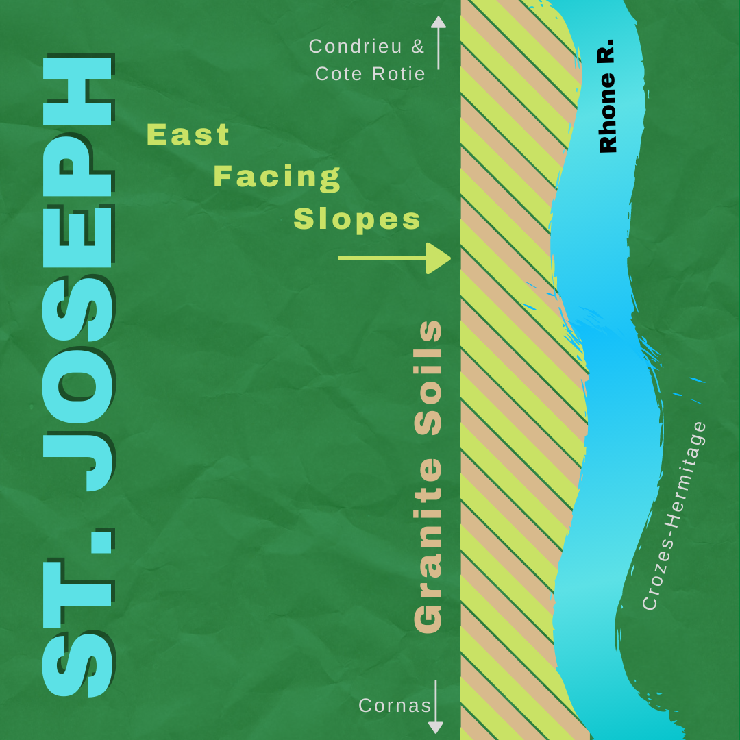 St. Joseph Map of Rhone River Map of wine region