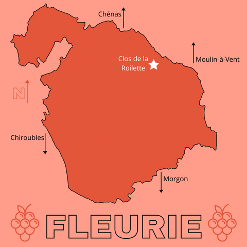 map of fleurie cru beaujolais 