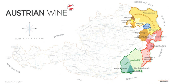 Wine map of Austria