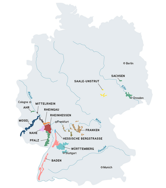 Wine map of Germany