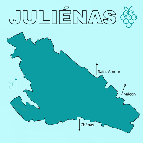 map of julienas cru beaujolais