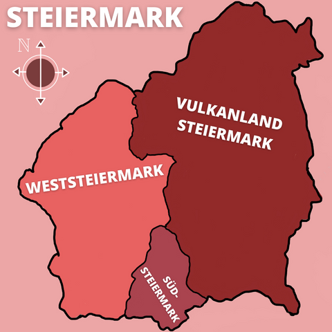 Steiermark map of subregions