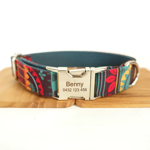 Embroidered Maya Personalized Dog Collar