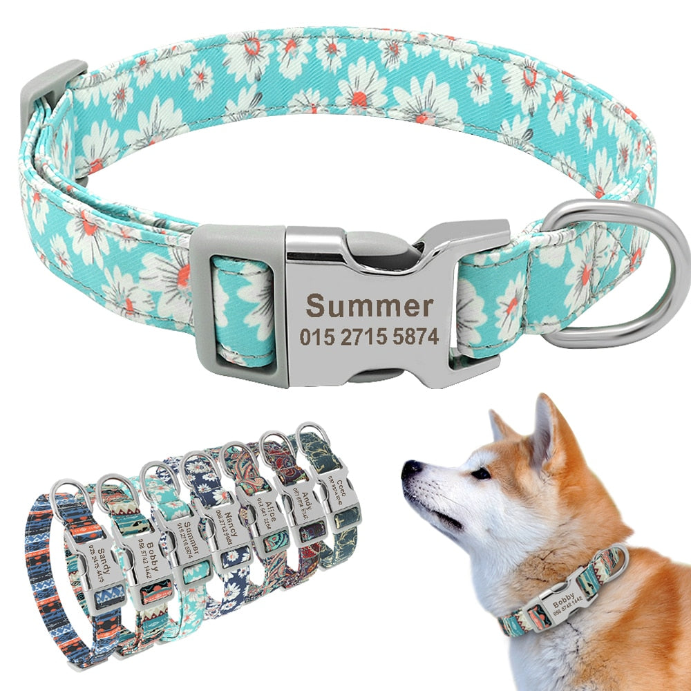 personalized nylon dog collar