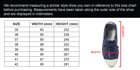 North Shoe Size Chart