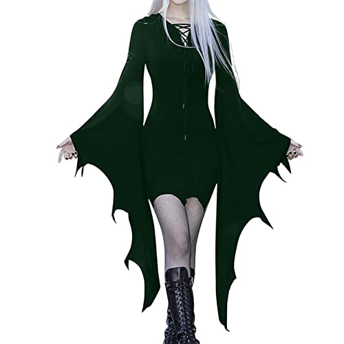 Womens Halloween Suit Masquerade Evil Party Dress Set Summer Dresses