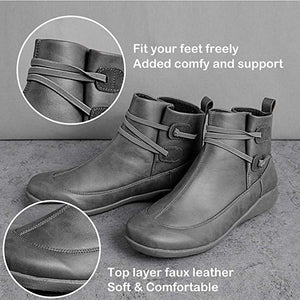 Comfortable Flat Bottomed Lace Up Women S Boots Cathego