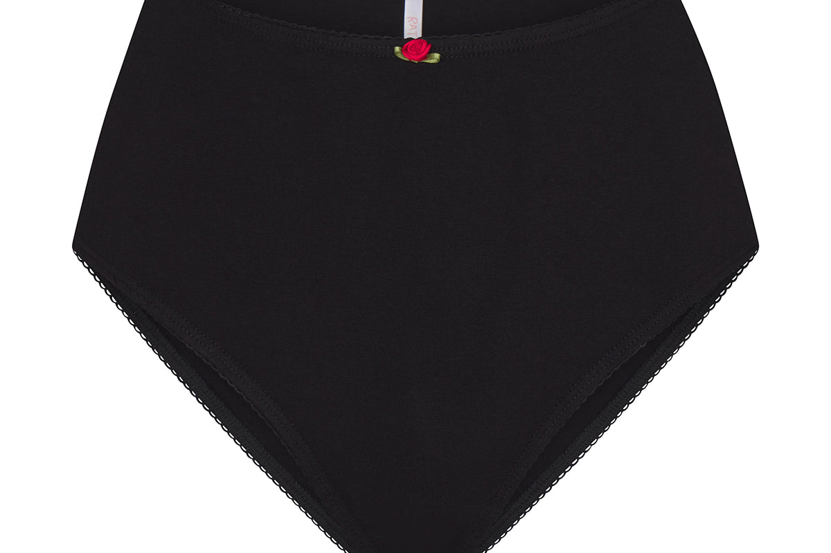 Women :: Lingerie :: Underwear :: Briefs :: Onyx High Waist Black Panties -  Urbankissed