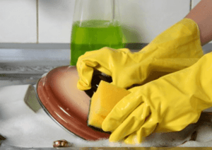Latex Poly-Chlorinated Dish Washing Gloves