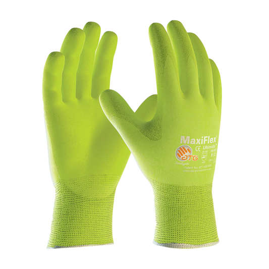 3 Pack 34-874 3XL MaxiFlex Ultimate Nitrile Grip Work Gloves Size XXX-Large  (3Pair Pack) 