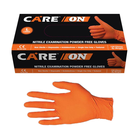 Ammex GWON46100 Gloveworks Orange Nitrile Powder Free Industrial Gloves, 8  Mil, Size Large