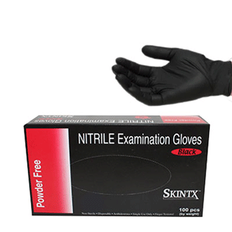 black latex surgical gloves