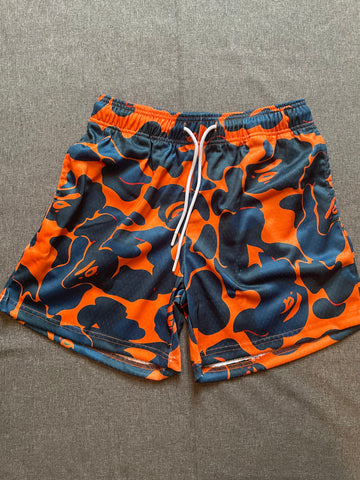 LV Block Blue Mesh Basketball Short