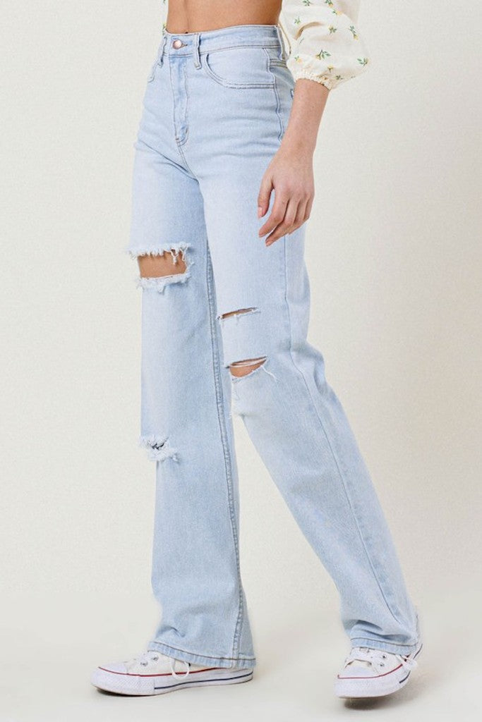 Macarena High Rise Bell Bottom Jeans (White)