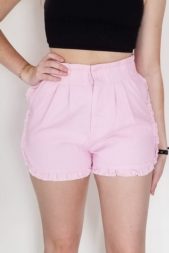 In Your Eyes Butterfly Shorts- Light Pink