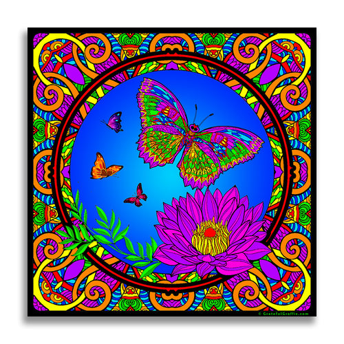 Beautiful Colorful Butterfly Vinyl Sticker Decal - Psychedelic Butterf –  Grateful Graffix