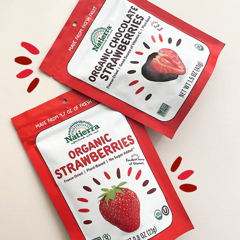 Freeze-dried and chocolate covered strawberries