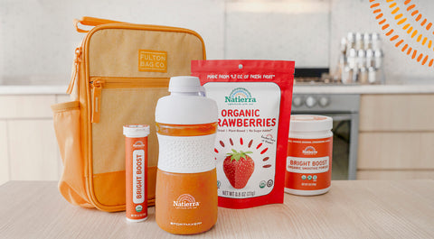 Organic freeze-dried snacks and smoothies for school